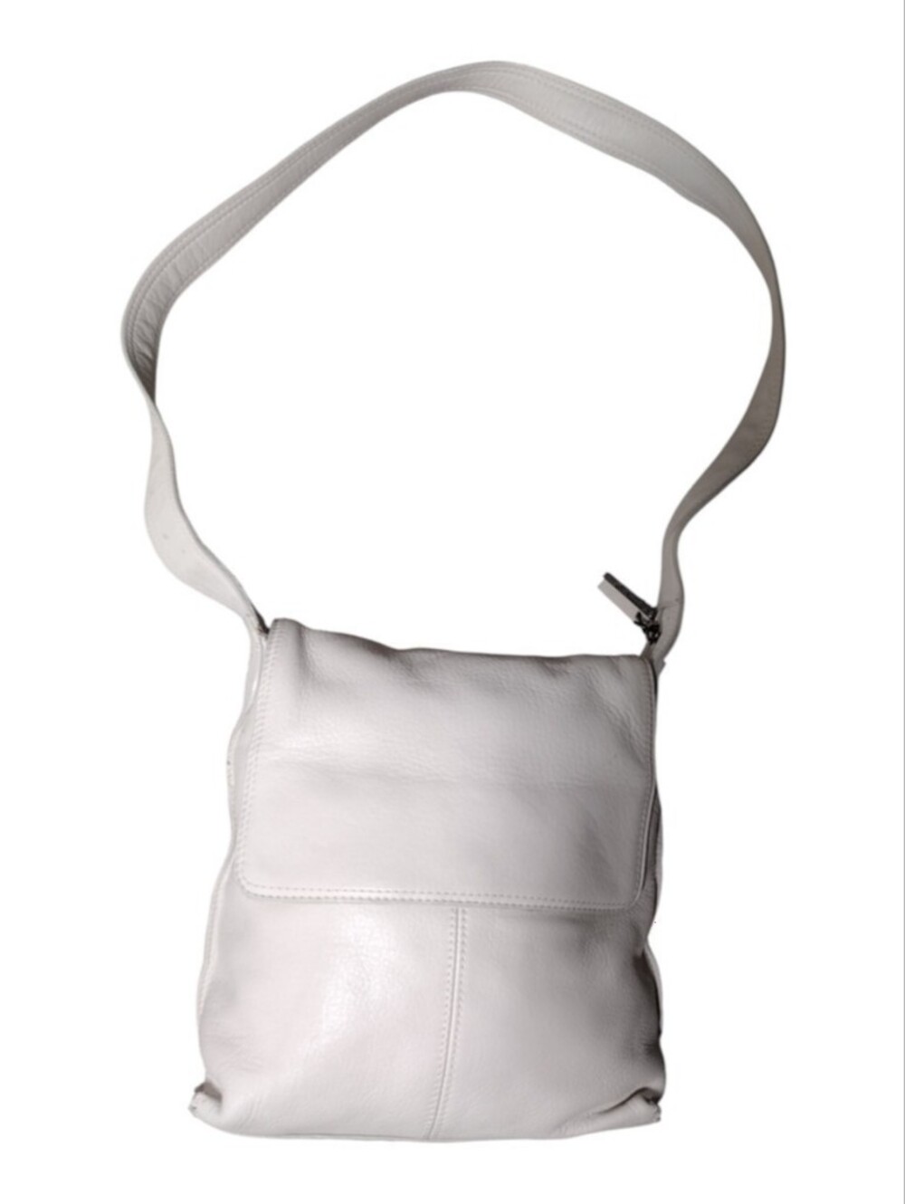 Tignanello White Leather Crossbody Bag with Flap